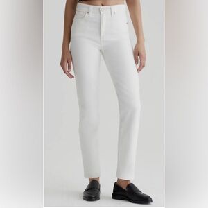 AG Adriano Goldschmied Women's Straight Leg White Jeans